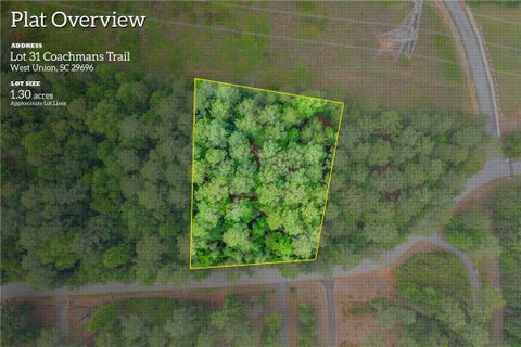 Lot 31 Coachmans Trail pending home in Wilderness Cove, West Union, SC